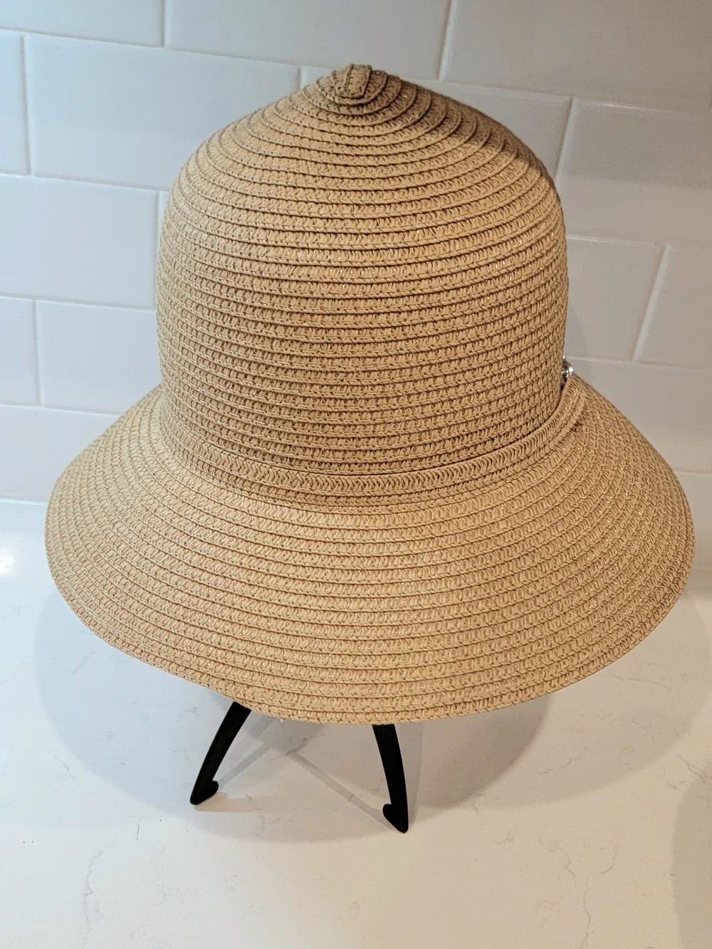 Magid Hats Chain Link Straw Floppy Sun Hat Wide Brim Vacation Beach Resort OS